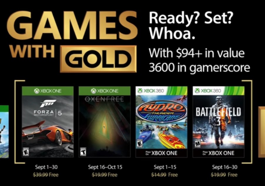 Microsoft anuncia "Games With Gold" de setembro